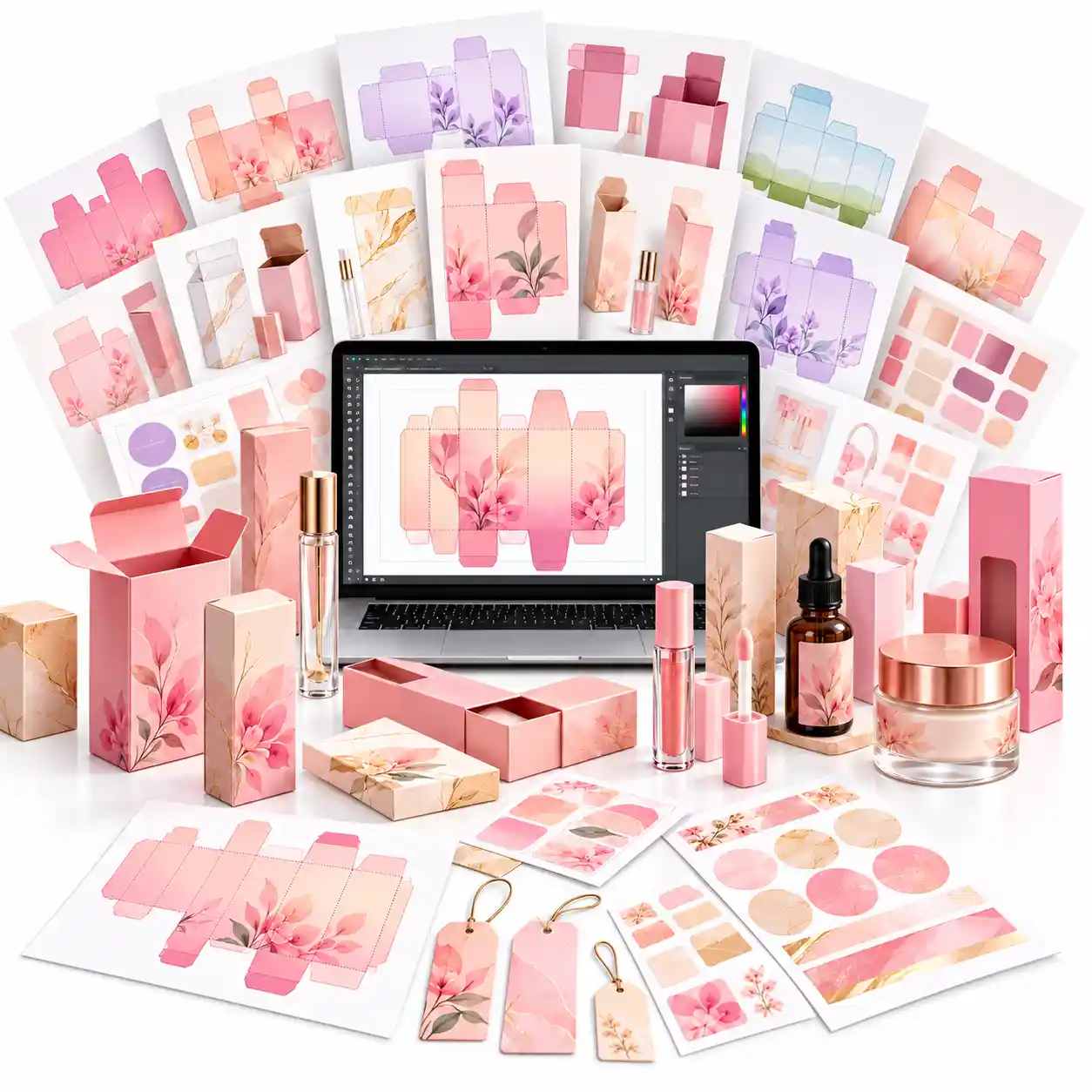 100 moldes de caixas para cosméticos
